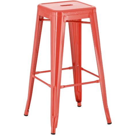 Tabouret en métal peint en poudre avec pas pratiques différentes couleurs colore : Rouge