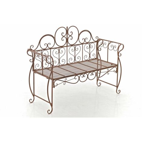 CLP – Banc de jardin en métal thermolaqué – Style Art nouveau – Résistant aux intempéries – Conception robuste pour extérieur – Assise confortable (1/5)