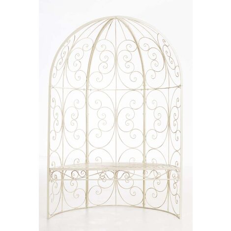 CLP – Demi-tonnelle Rosie avec banc ergonomique – Fer robuste – Largeur 115cm – Hauteur 45cm – Support pour plantes grimpantes