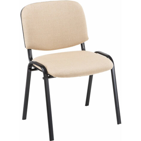 Chaise de visiteur idéale pour la salle d'attente empilable en différentes couleurs tissu colore : Crème (1/5)