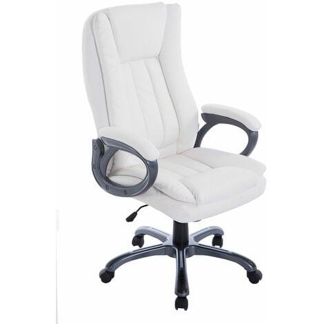 Chaise de bureau blanche fauteuil de bureau ergonomique inclinable