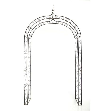 CLP – Arche de jardin en fer forgé 260 cm – Largeur 144 cm – Fixation au sol – Design élégant pour rosiers et vignes