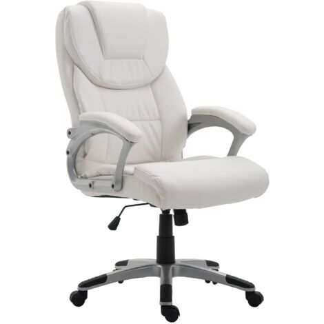 CLP – Chaise de bureau présidentiel ergonomique – Rembourrage similicuir doux – Dossier inclinable – Charge max 180 kg – Hauteur réglable 48-58 cm