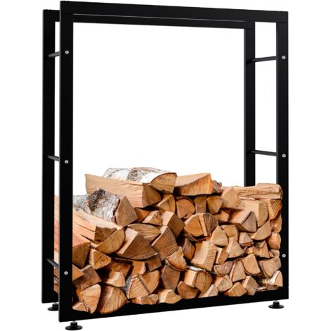 Porte-bûches pour bois de cheminée Keri V2 Noir 25x80x100 cm (1/5)