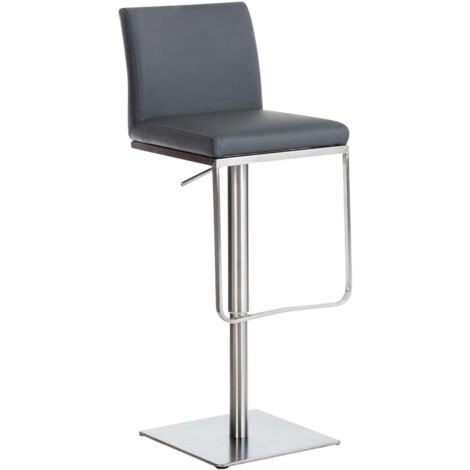 Tabouret de bar Panama revêtement similicuir Gris Acier inoxydable (1/5)