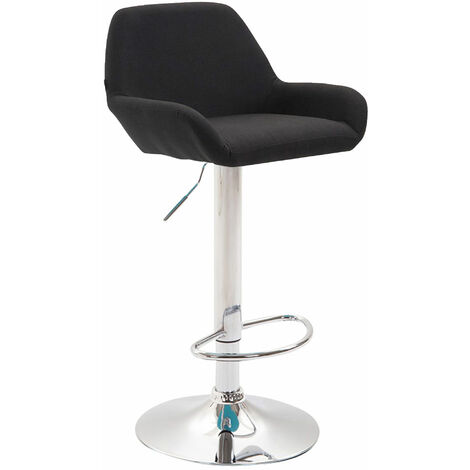 Tabouret de bar Braga tissu avec pied en métal Noir Chrome (1/2)