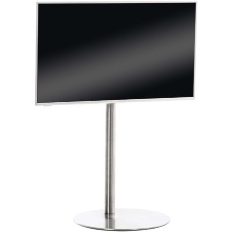 CLP – Support TV acier inoxydable 100 cm – Base ronde ou carrée – Charge maximale 40 kg – Pour écrans 32 à 65 pouces