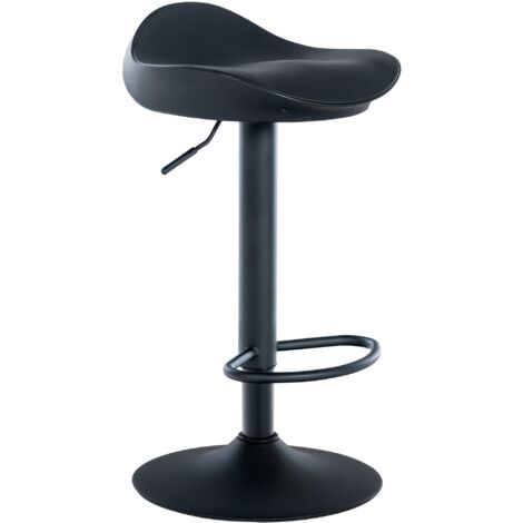 Tabouret de bar Alisson en similicuir avec pied trompette Noir (1/5)