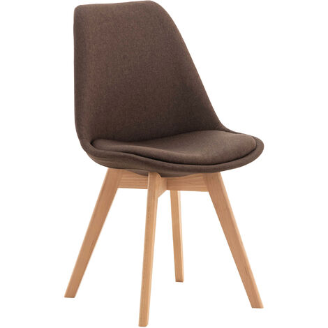 CLP – Chaise de salle à manger Linares – Coque en plastique avec rembourrage – Piétement en bois de hêtre – Hauteur d'assise 46 cm (1/6)
