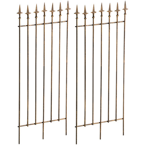 Lot de 2 Treillis Elisa en fer robuste 100 x 50 cm Bronze