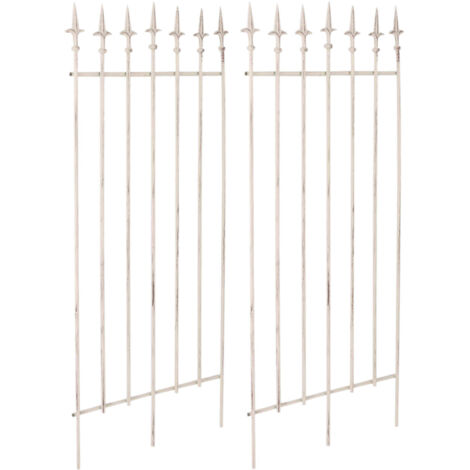 Lot de 2 Treillis Elisa en fer robuste 100 x 50 cm Crème antique