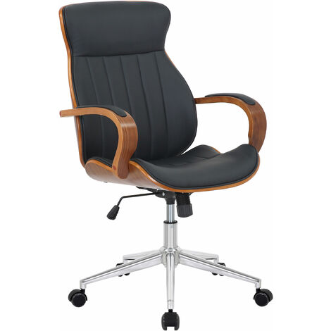 CLP – Fauteuil de bureau Melilla en similicuir – Assise réglable 45-53 cm – Dossier basculant verrouillable – Capacité 120 kg – Piètement métal chrome (1/5)