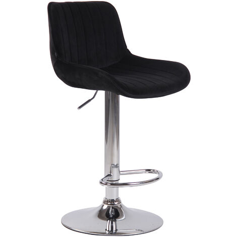 Tabouret de bar Lentini en Velours avec Piètement trompette en Métal Noir Chrome (1/3)