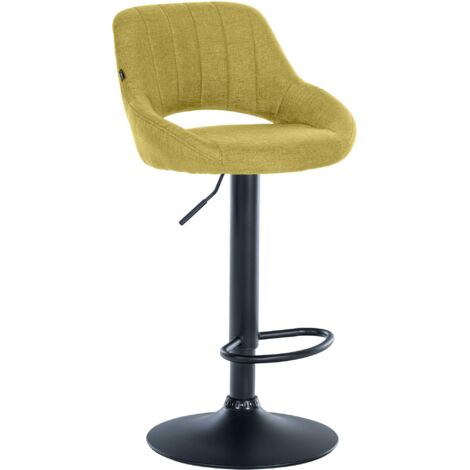 Tabouret de bar Milet en Tissu et Pied métal Vert Noir (1/5)