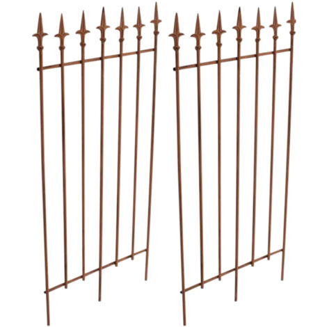 Lot de 2 Treillis Elisa en fer robuste 100 x 50 cm Marron antique