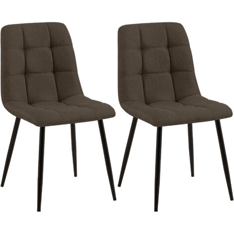 Lot de 2 chaises de salle à manger Tilde Marron Tissu (1/5)