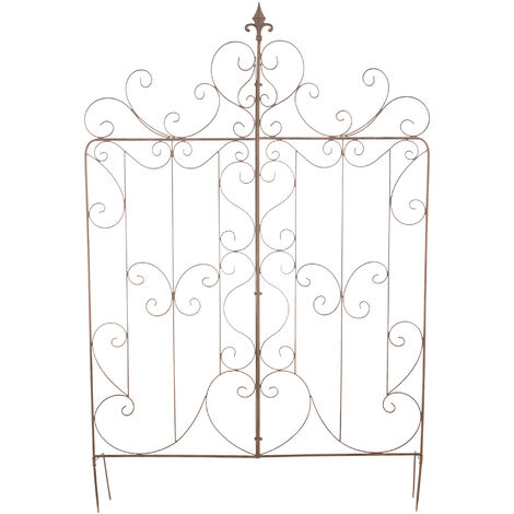 CLP – Treillis en métal rustique 133 cm – Support pour plantes grimpantes – Résistant aux intempéries – Décoration de jardin vintage