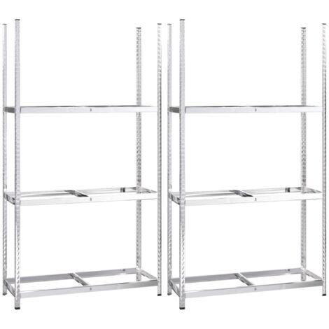 Porte-pneus à 3 niveaux 2 pcs Argenté 110x40x200 cm Acier