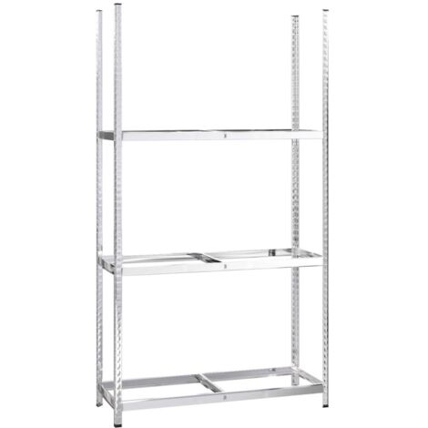 Porte-pneus à 3 niveaux Argenté 110x40x200 cm Acier