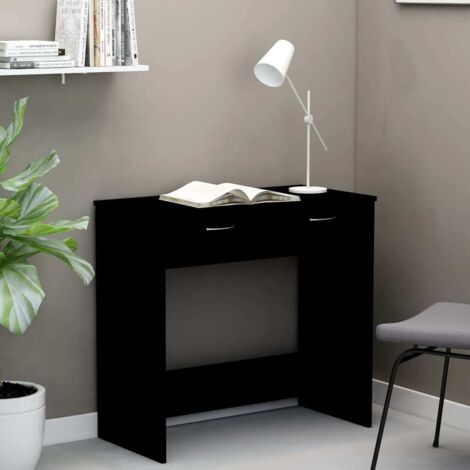 Vidaxl – Bureau enfant noir 80x40x75 cm – Aggloméré de qualité – Tiroir de rangement – Facile à nettoyer