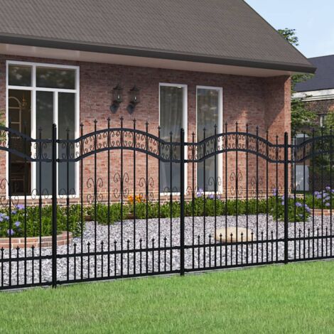 Vidaxl – Clôture de jardin en acier enduit de poudre 240x125 cm – Design supérieur à pointes – Barrière périmétrique solide et décorative
