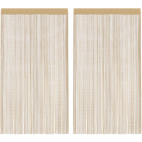 vidaXL String Curtains 2 pcs 140x250 cm Beige