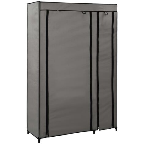 Garde robe pliable Gris 110x45x175 cm Tissu