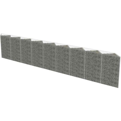 Vidaxl – Mur de gabion acier galvanisé 630x30x100 cm – Capacité de charge 1400 kg/m³ – Maille 10x5 cm – Jardinière esthétique et solide
