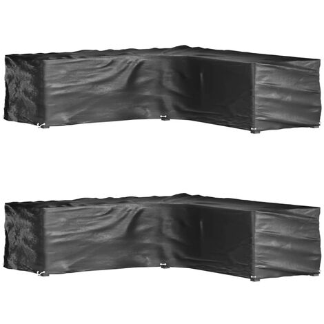 Housses de salon de jardin en forme de L 2 pcs 16 œillets vidaXL