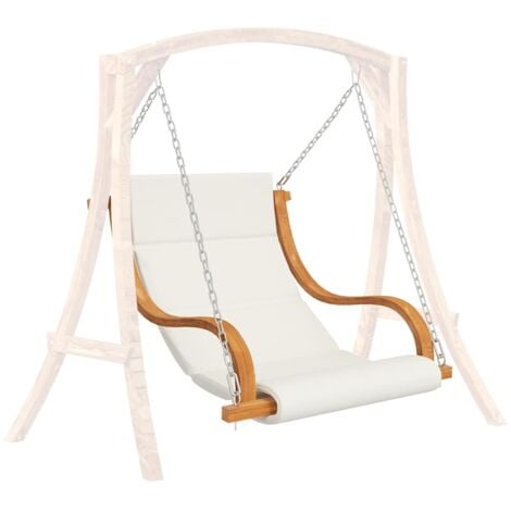 Balancelle et coussin crème Bois courbé avec finition en teck
