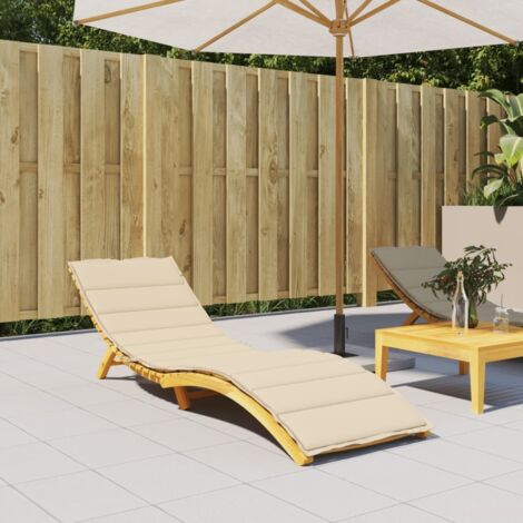 vidaXL Sun Lounger Cushion Beige 200x50x3cm Oxford Fabric (1/5)