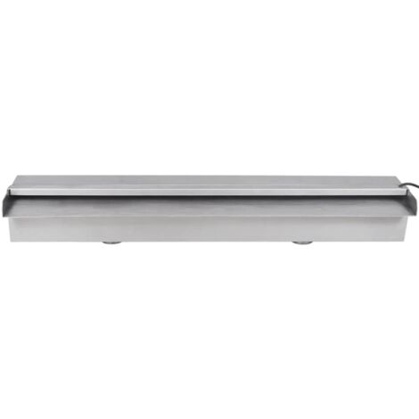 Vidaxl – Lame d'eau rectangulaire à LED 60 cm en acier inoxydable SS304 – Éclairage blanc – Débit constant pour piscine – Fiche incluse