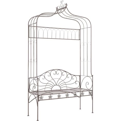 Vidaxl – Banc de jardin contemporain 122 cm – Fer forgé marron antique – Largeur 43 cm – Hauteur 45 cm – Confortable pour 2 personnes (1/6)