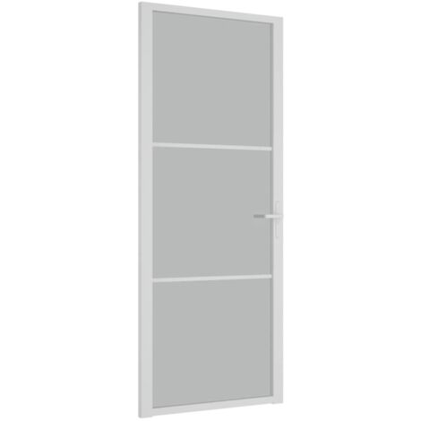Vidaxl – Porte coulissante intérieure 83x201,5 cm – Verre mat trempé – Cadre en aluminium – Design moderne pour intimité