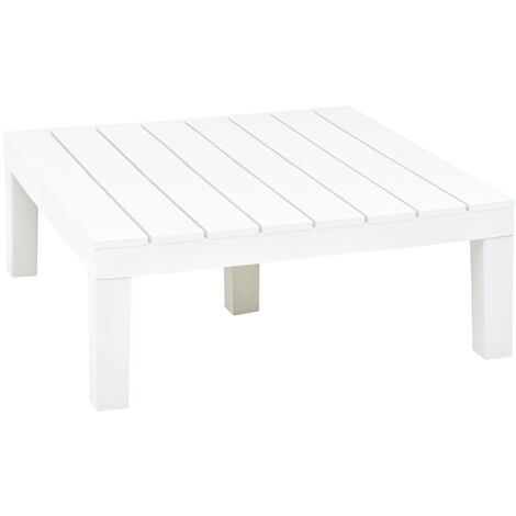 Table de jardin blanc 79x65x72 cm plastique