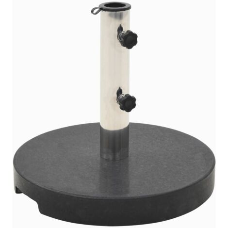 Socle de parasol Granite 20 kg Rond Noir vidaXL