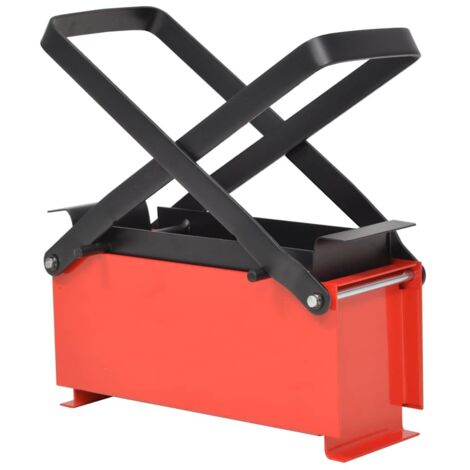 Vidaxl – Presse d'établi manuelle en acier pour recyclage papier – Dimensions 34x14x14 cm – Couleur rouge et noir – Pression optimisée pour briquettes