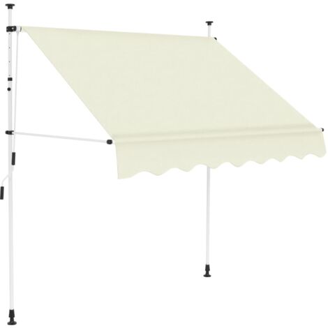 Vidaxl – Auvent manuel rétractable 200 cm – Tissu polyester hydrofuge – Cadre acier robuste – Projection 120 cm – Hauteur ajustable 200-300 cm