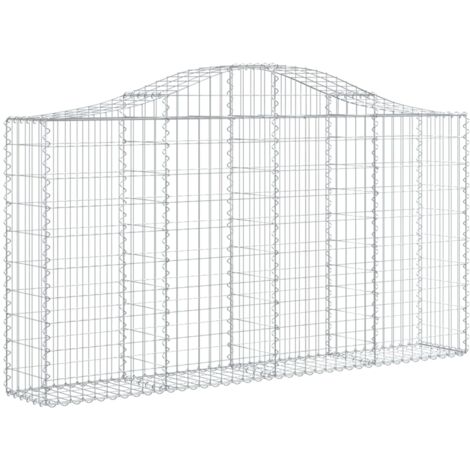 vidaXL Arched Gabion Basket 200x30x100/120 cm Galvanised Iron (1/5)