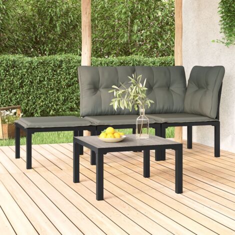 Table basse de jardin gris 55x55x31 cm DPC et acier vidaXL (1/5)