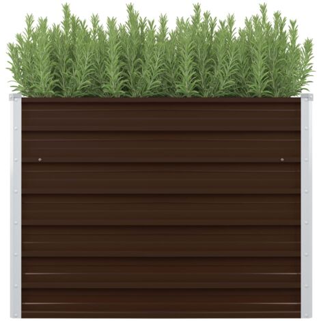 Vidaxl – Jardinière surélevée en acier galvanisé 100x100x77 cm – Design sans fond pour drainage optimal – Idéale pour plantes et légumes