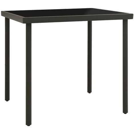 vidaXL Outdoor Dining Table Anthracite 80x80x72 cm Glass and Steel (1/3)