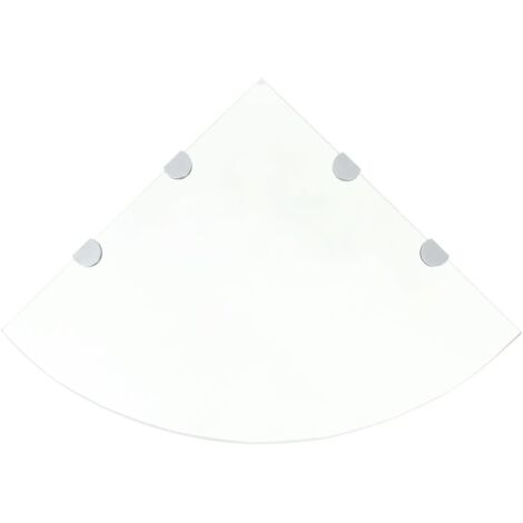 vidaXL Étagère de coin et supports chromés Verre transparent 45x45 cm