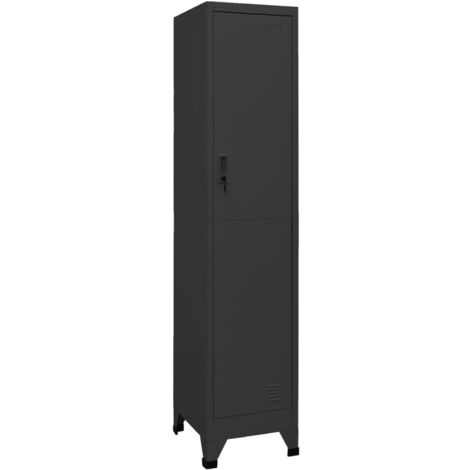 Vidaxl – Armoire à casiers anthracite 38x45x180 cm – Acier durable – Porte verrouillable avec orifices d'aération – Grand espace de rangement (1/5)