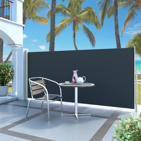 Auvent latéral rétractable de patio 140x300 cm Noir