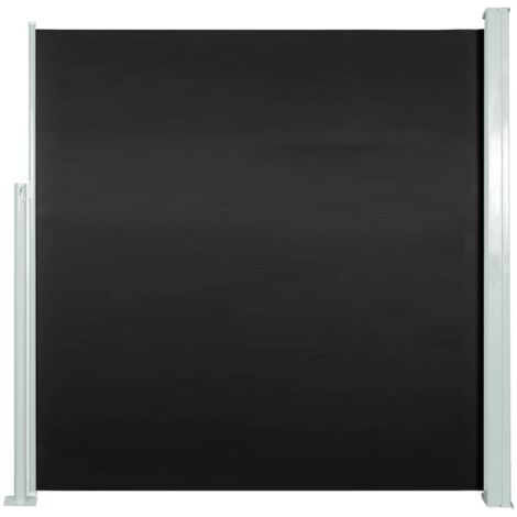 Auvent latéral rétractable de patio 140x300 cm Noir
