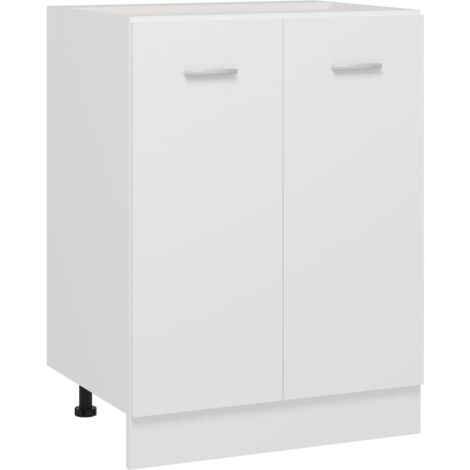 Vidaxl – Armoire de plancher Lyon blanc en bois d'ingénierie – Dimensions 60x46x81,5 cm – 2 portes – 2 étagères – Facile à nettoyer
