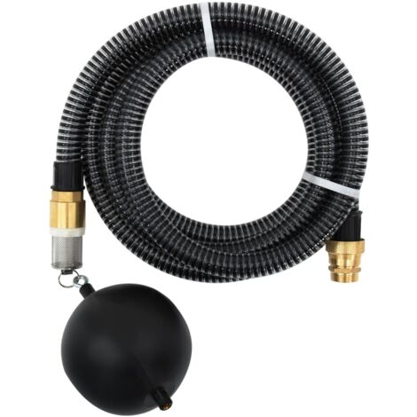 Vidaxl – Tuyau d'aspiration 15 m – PVC noir avec raccords laiton – Pression max 6 bar – Clapet de pied et crépine inclus