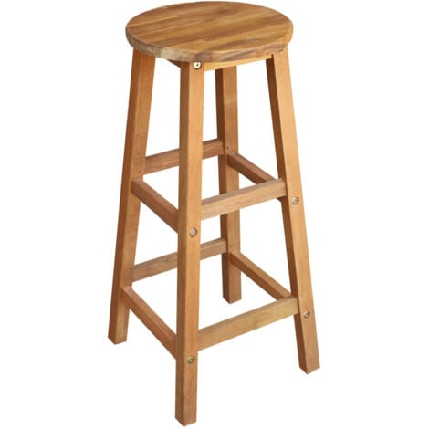 Tabourets de bar lot de 2 bois d'acacia massif