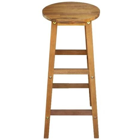 Tabourets de bar lot de 2 bois d'acacia massif